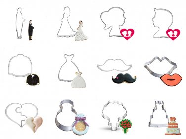 Wedding Cookie Cutter Set/Bride&Groom Biscuit Cutter/Bouquet Cutter Mold/Baking Supply