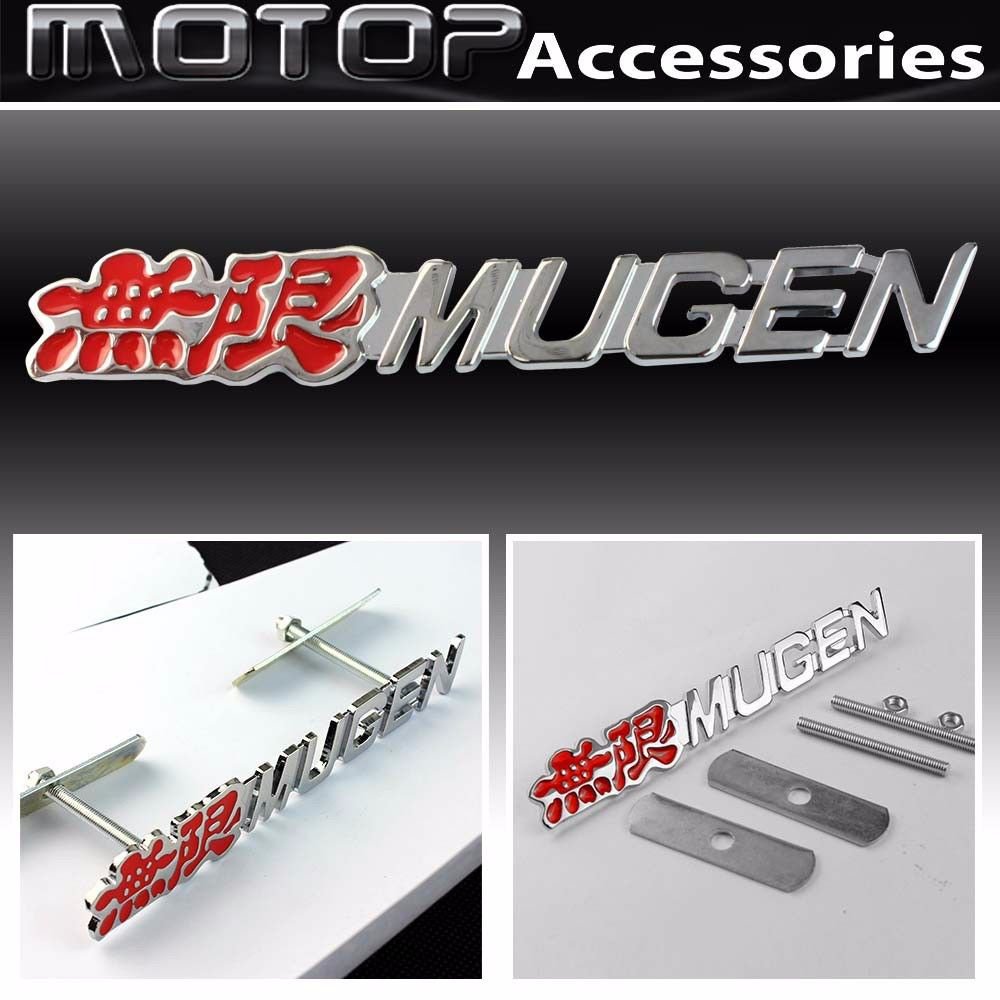 Mugen 3d Metal Mugen Logo Racing Front Hood Grille Badge Emblem Car