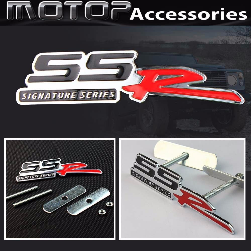 3D Metal SSR Logo Racing Front Hood Grille Badge Emblem SSR Logo Car