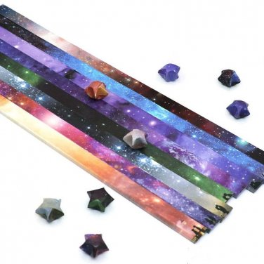 Galaxy Stars Origami Lucky Star Paper Strips Star Foldng DIY - Pack of 80  Strips