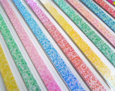 Pearlescent Rose Origami Lucky Star Paper Strips - Pack of 50 Strips