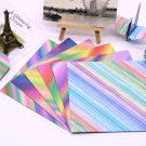 48 Sheets Gradient Striped Origami Square Paper Pack For Origami Paper Project - 15cm x 15cm