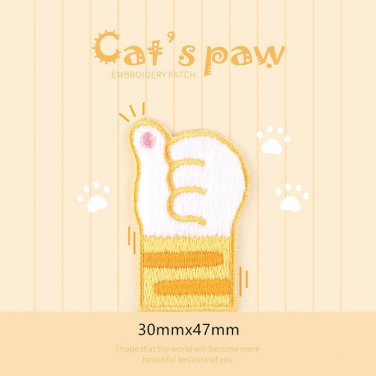 Cat's Paw Embroidered Patches/Cute Patches/Self Adhesive/Iron-On/Sew-On Patch