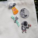 4 Pcs of Astronaut/Moon/UFO/Satellite Embroidered Patches/Self Adhesive/Iron-On/Sew-On Patch