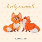 Fox Embroidered Patches/Couples Animal Patches/Iron-On/Sew-On Patch/Patch For Jeans
