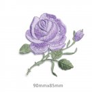 Purple Rose Embroidered Patches/Floral Patches/Iron-On/Sew-On Patch/Patch For Jeans