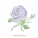 Light Purple Rose Embroidered Patches/Floral Patches/Iron-On/Sew-On Patch/Patch For Jeans