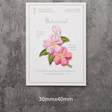 Sakura Cherry Blossom Embroidered Patches/Floral Patches/Iron-On/Sew-On Patch/Patch For Jeans