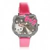 Cute Hello Kitty Hour Marks Leather Quartz Watch - Red