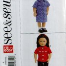 18" Doll Dress & Shirt Clothes Pattern Uncut. See & Sew B5552