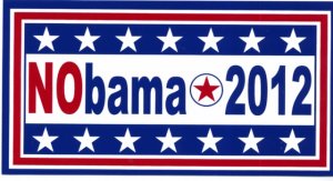 NO OBAMA 2012 BUMPER STICKER
