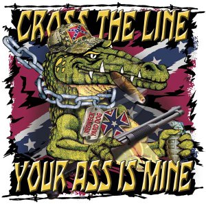CROSS THE LINE GATOR  T-SHIRT SMALL