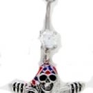 REBEL SKULL BELLY RING