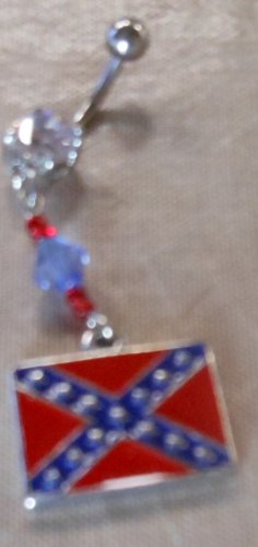 REBEL FLAG BELLY RING