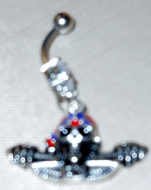 REBEL SKULL BELLY RING