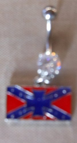 REBEL IRON CROSS BELLY RING