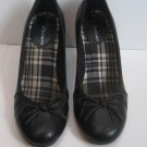 Chinese Laundry black leather bow high heels  shoes size 7