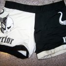 Warrior Wear Fighting Shorts - White/Black - Med