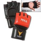ProForce® Thunder Leather MMA Gloves - Red/Black - S/M