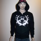BLEEDING STAR - Black Zip Hoodie - Med
