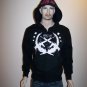 BLEEDING STAR - Black Zip Hoodie - Med