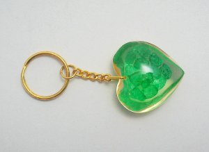 heart shape natural gemstone keychain