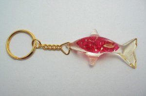 dolphin shape natural gemstone keychain