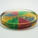 set 6 of mixed color natural gemstone glass saucer
