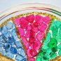 set 6 of mixed color natural gemstone glass saucer
