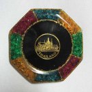 set 6 of mixed color natural gemstone glass saucer with royal palace picture