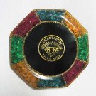set 6 of mixed color natural gemstone glass saucer with gemstone picture
