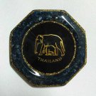 set 6 of natural gemstone glass saucer with elephant picture