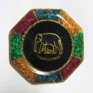 set 6 of mixed color natural gemstone glass saucer with elephant picture