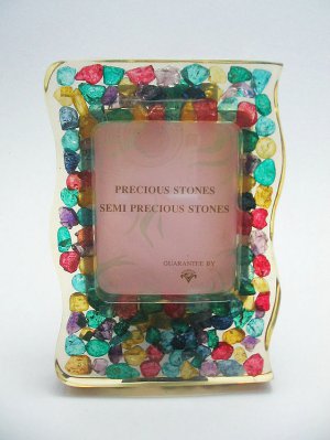 small natural gemstone photo frame, picture frame