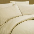 1000TC EGYPTIAN COTTON BEIGE STRIPE QUEEN BED SHEET SET