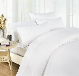 1000TC EGYPTIAN COTTON WHITE SUPER KING DUVET QUILT COVER SET