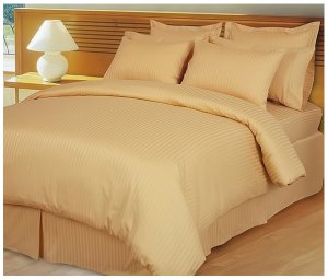 1000TC EGYPTIAN COTTON GOLD STRIPE KING DUVET QUILT COVER SET