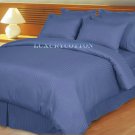 1000TC EGYPTIAN COTTON ROYAL BLUE STRIPE KING DUVET QUILT COVER SET
