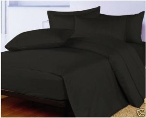 1000TC EGYPTIAN COTTON BLACK KING DUVET QUILT COVER SET