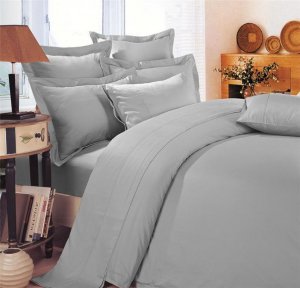 1000TC EGYPTIAN COTTON SILVER GREY DOUBLE DUVET QUILT COVER SET