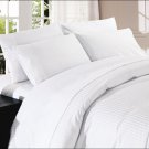1000TC EGYPTIAN COTTON WHITE STRIPE DOUBLE DUVET QUILT COVER SET
