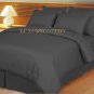 1000TC EGYPTIAN COTTON CARBON GREY STRIPE DOUBLE DUVET QUILT COVER SET