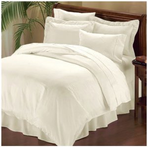 1000TC EGYPTIAN COTTON IVORY SINGLE DUVET QUILT COVER SET