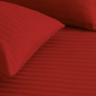 1000TC EGYPTIAN COTTON RED STRIPE SINGLE DUVET QUILT COVER SET