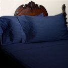1000TC EGYPTIAN COTTON NAVY BLUE STRIPE PLATFORM VALANCE QUEEN SHEET