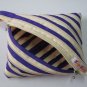 Purple and Light Yellow Zipper Bag Handbag Purse