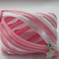 Pink and White Zipper Coin Purses / Wallets