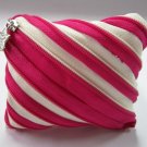 Dark Pink and Light Yellow Zipper Coin Purses / Wallets