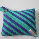 Dark Green and Purple Zipper Bag Handbag Purse