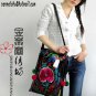 braided strap cross body bag, with colorful floral embroid